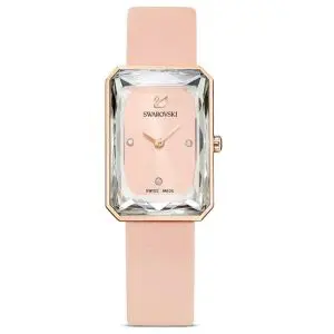 SWAROVSKI Women’s Swiss Made Quartz Pink Leather Strap Pink Dial 22mm Watch 5547719