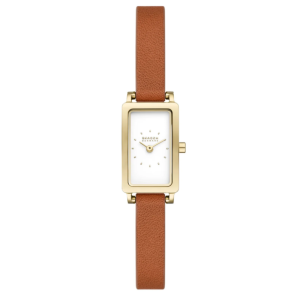 Skagen Women’s Quartz Brown Leather Strap White Dial 30mm Watch SKW3149 (Shelf Leftover)