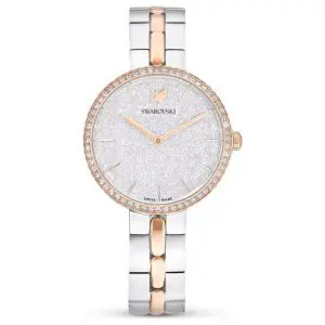 SWAROVSKI Women’s Swiss Made Quartz Two-tone Stainless Steel Silver Glitter Dial 32mm Watch 5644081