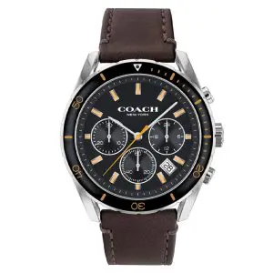 Coach Men’s Quartz Brown Leather Strap Black Dial 44mm Watch 14602514