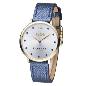 Coach Women’s Quartz Blue Leather Strap Silver Dial 36mm Watch 14502687