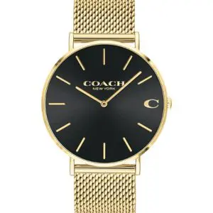 Coach Men’s Quartz Gold Stainless Steel Black Dial 41mm Watch 14602440