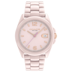 Coach Women’s Quartz Pink Ceramic Chain Pink Dial 36mm Watch 14503926