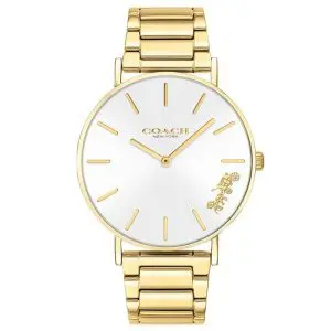 Coach Women’s Quartz Gold Stainless Steel White Dial 36mm Watch 14503345