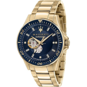 Maserati Men’s Automatic Gold Stainless Steel Blue Dial 44mm Watch R8823140004