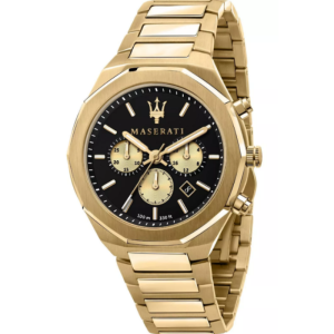 Maserati Men’s Chronograph Quartz Gold Stainless Steel Black Dial 45mm Watch R8873642001