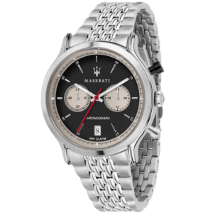 Maserati Men’s Chronograph Quartz Silver Stainless Steel Black Dial 39mm Watch R8873638001