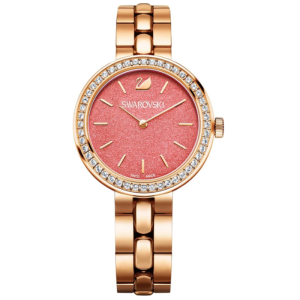 SWAROVSKI Women’s Swiss Made Quartz Rose Gold Stainless Steel Pink Dial 34mm Watch 5182250
