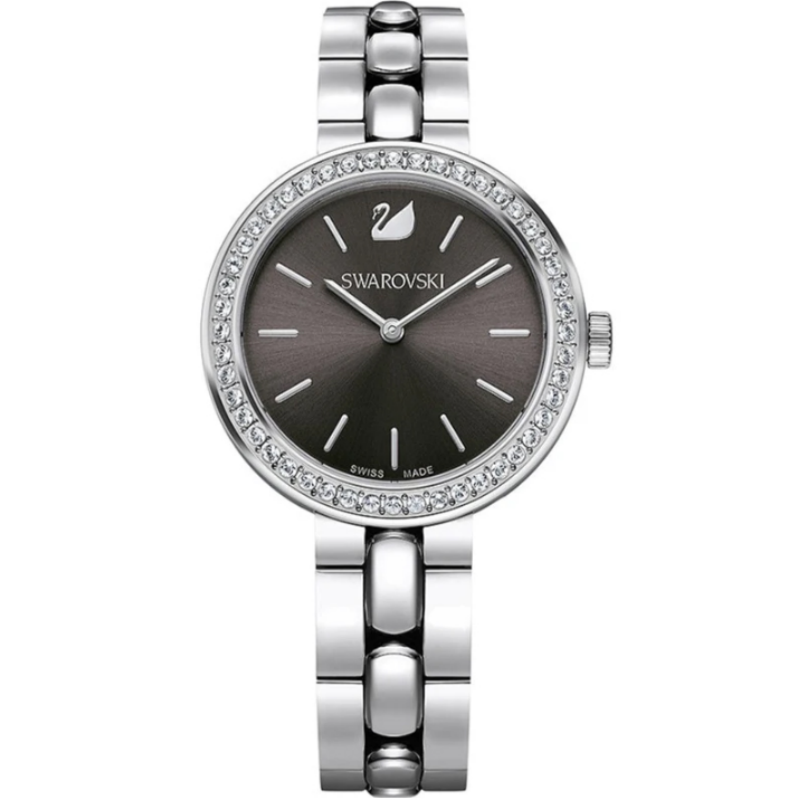 SWAROVSKI Women’s Swiss Made Quartz Silver Stainless Steel Grey Dial 34mm Watch 5213681