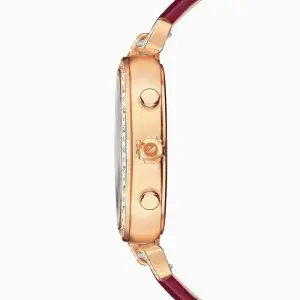 Alternative view of SWAROVSKI Women’s Swiss Made Quartz Red Leather Strap Red Dial 38mm Watch 5416701
