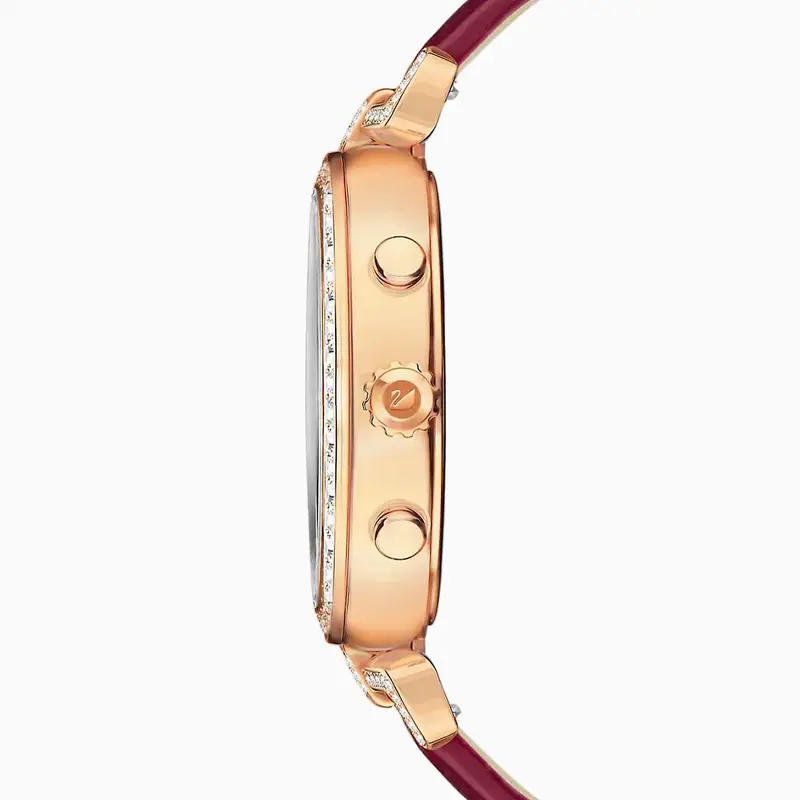 SWAROVSKI Women’s Swiss Made Quartz Red Leather Strap Red Dial 38mm Watch 5416701 - Image 2