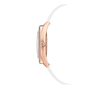 Alternative view of SWAROVSKI Women’s Swiss Made Quartz White Leather Strap White Dial 35mm Watch 5519453