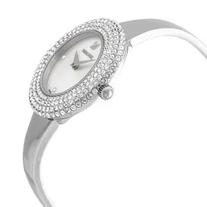 Alternative view of SWAROVSKI Women’s Swiss Made Quartz Silver Metal Chain Silver Sunray Dial 34mm Watch 5483853