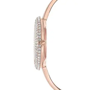 Alternative view of SWAROVSKI Women’s Swiss Made Quartz Rose Gold Metal Chain Silver Sunray Dial 34mm Watch 5484073