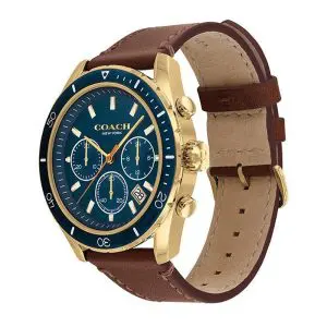 Alternative view of Coach Men’s Quartz Brown Leather Strap Blue Dial 44mm Watch 14602513