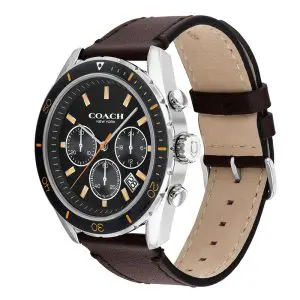 Alternative view of Coach Men’s Quartz Brown Leather Strap Black Dial 44mm Watch 14602514