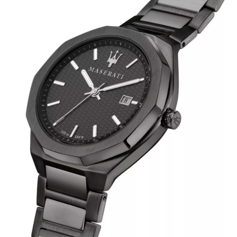 Maserati Men’s Quartz Dark Grey Stainless Steel Black Dial 45mm Watch R8853142001 - Image 2