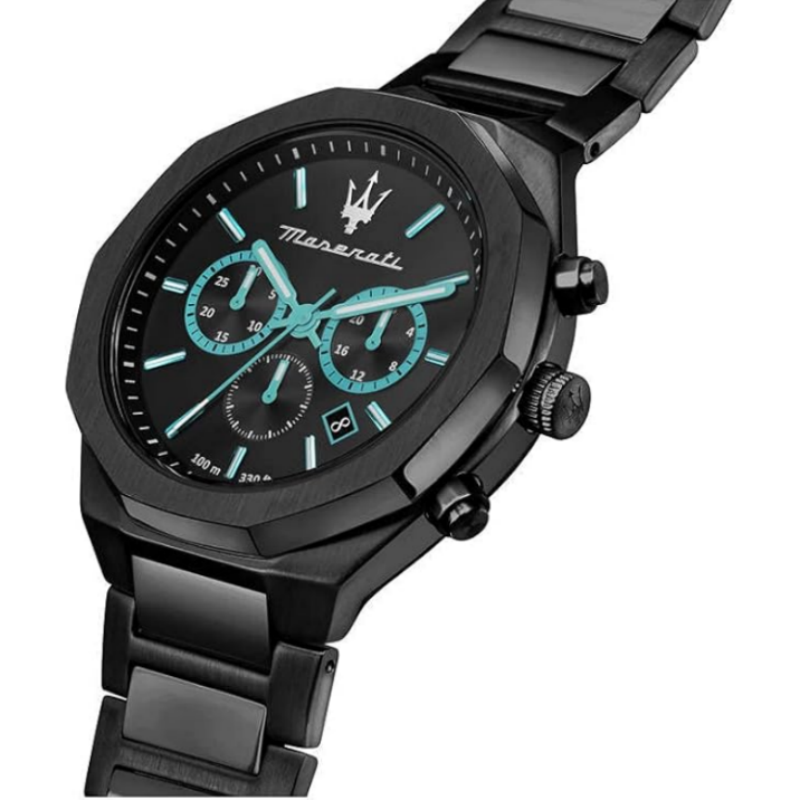 Maserati Men’s Chronograph Quartz Black Stainless Steel Black Dial 45mm Watch R8873644001 - Image 2