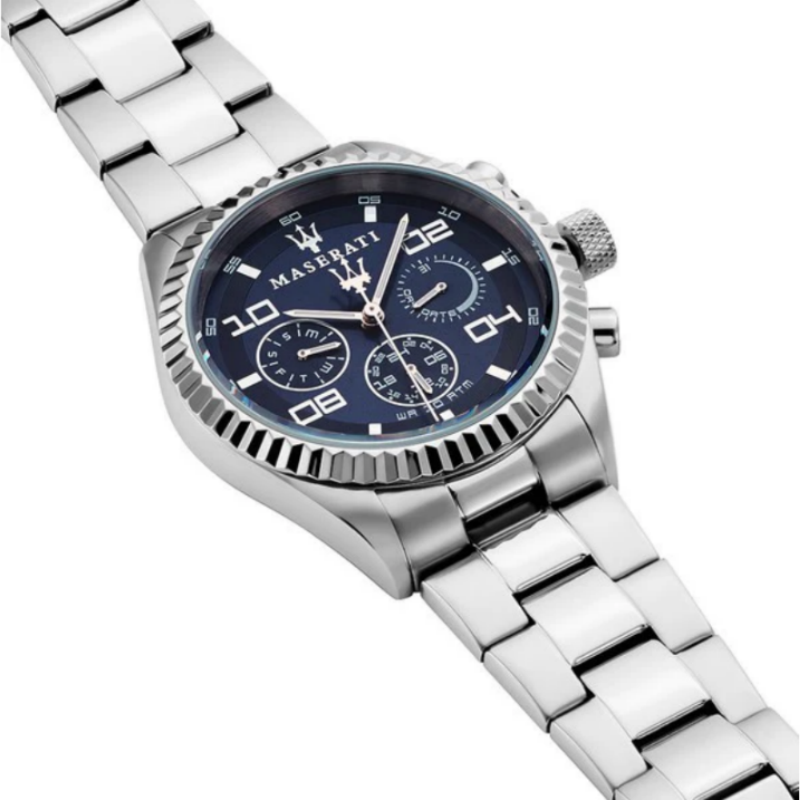 Maserati Men’s Chronograph Quartz Silver Stainless Steel Blue Dial 40mm Watch R8853100011 - Image 2