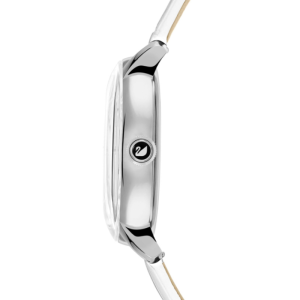Alternative view of SWAROVSKI Women’s Swiss Made Quartz White Leather Strap White Dial 38mm Watch 5295383