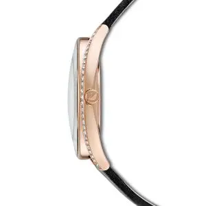 Alternative view of SWAROVSKI Women’s Swiss Made Quartz Black Leather Strap Black Dial 35mm Watch 5558634