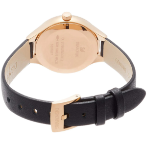 Alternative view of SWAROVSKI Women’s Swiss Made Quartz Black Leather Strap Black Mother Of Pearl Dial 31mm Watch 5301877