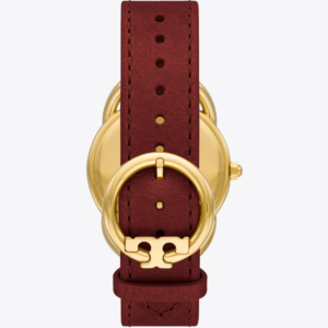 Tory Burch Women’s Quartz Maroon Leather Strap Ivory Dial 32mm Watch TBW7211 - Image 3