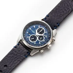 Alternative view of GRANDEUR PLUS Japan Chronograph Men’s Quartz Leather Strap Blue Dial 51mm Watch GRP001W2