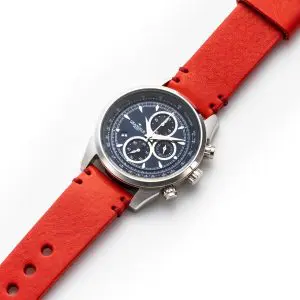 GRANDEUR PLUS Japan Chronograph Men’s Quartz Leather Strap Blue Dial 51mm Watch GRP001W6