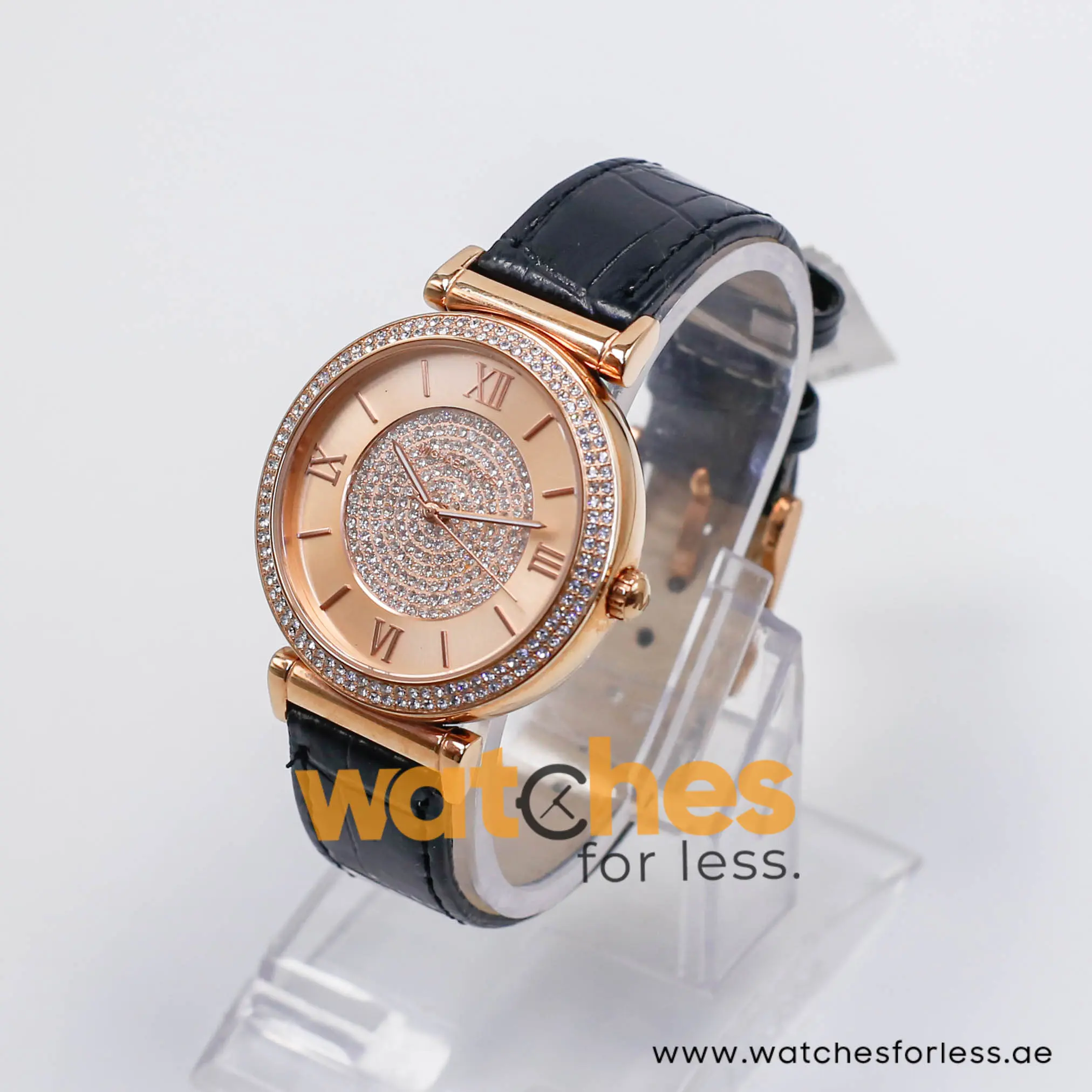 Michael Kors Women’s Quartz Black Leather Strap Rose Gold Dial 39mm Watch MK2376 (Shelf Leftover) - Image 8