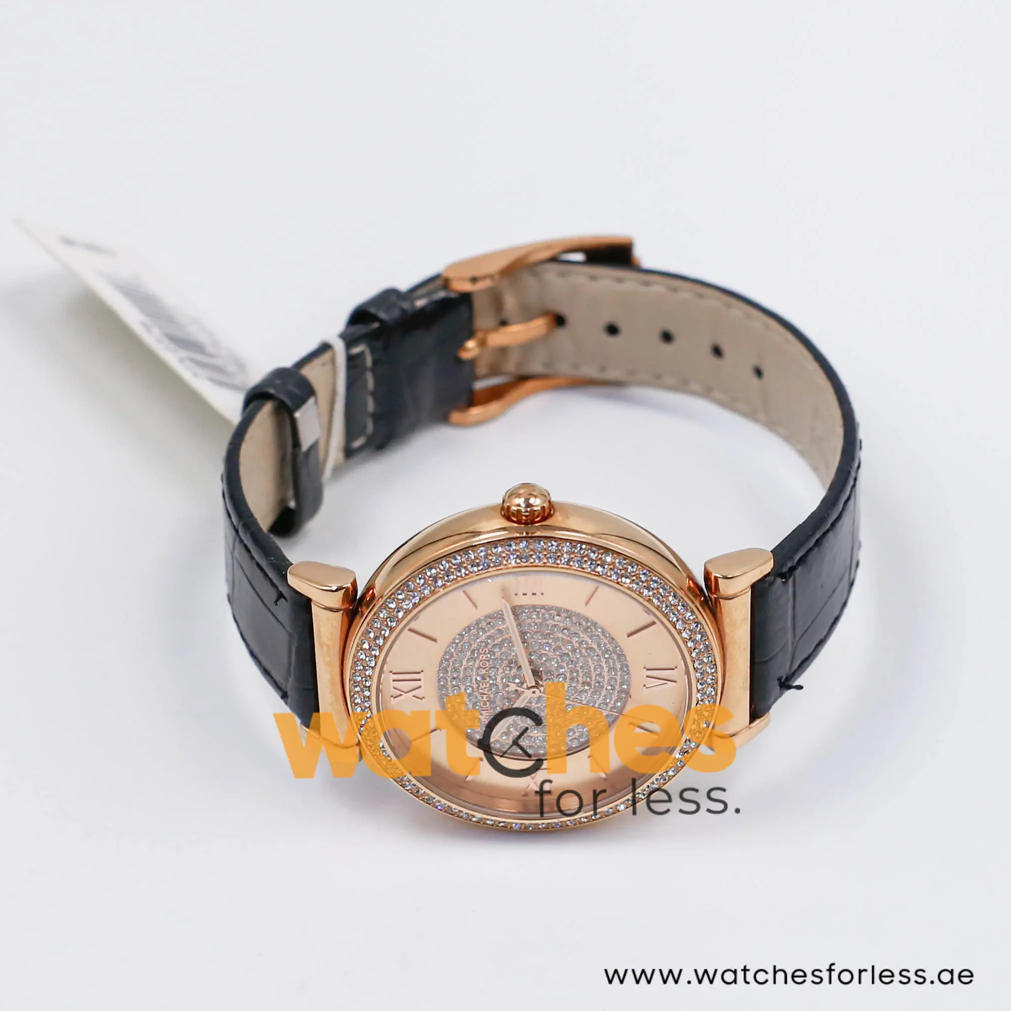 Michael Kors Women’s Quartz Black Leather Strap Rose Gold Dial 39mm Watch MK2376 (Shelf Leftover) - Image 3