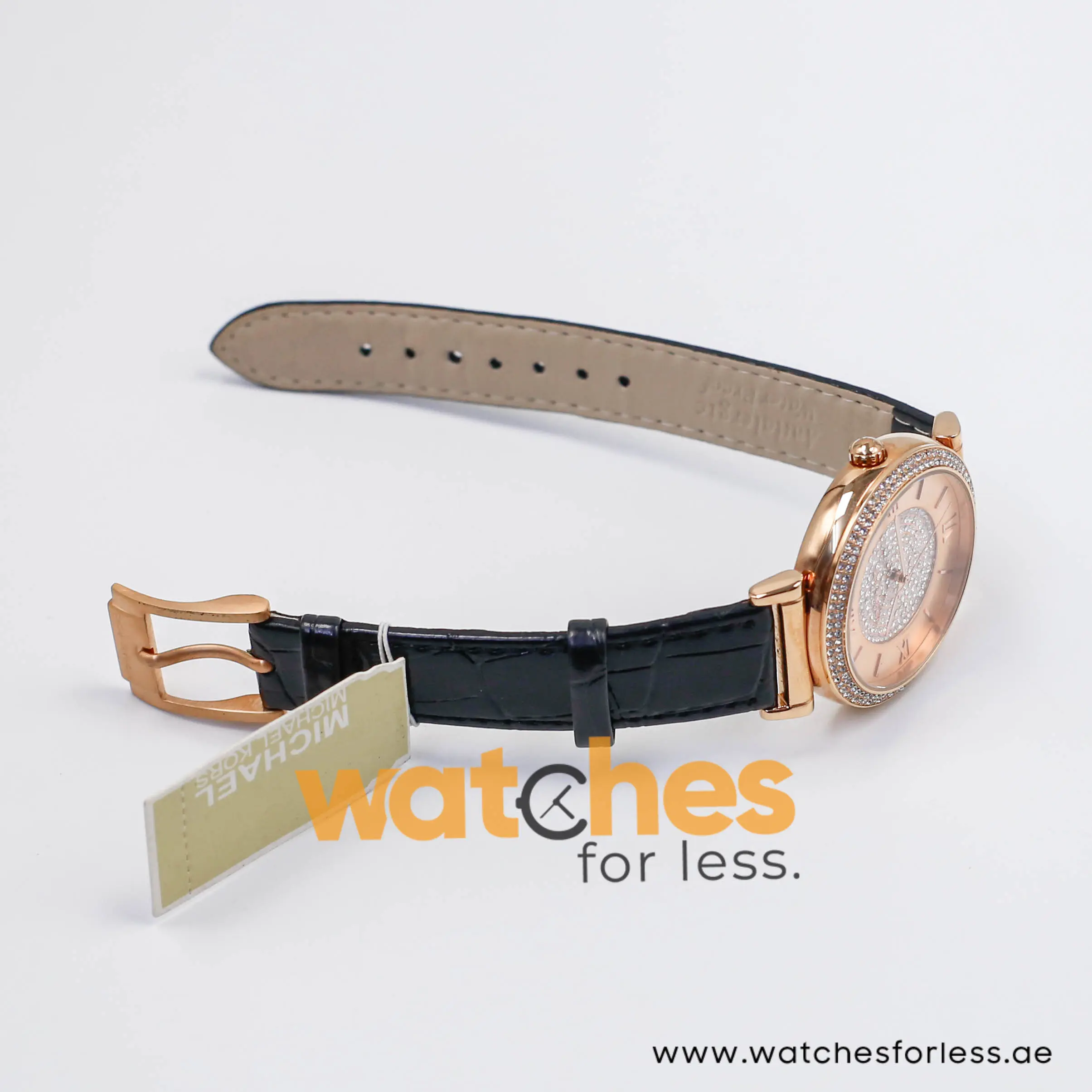 Michael Kors Women’s Quartz Black Leather Strap Rose Gold Dial 39mm Watch MK2376 (Shelf Leftover) - Image 6