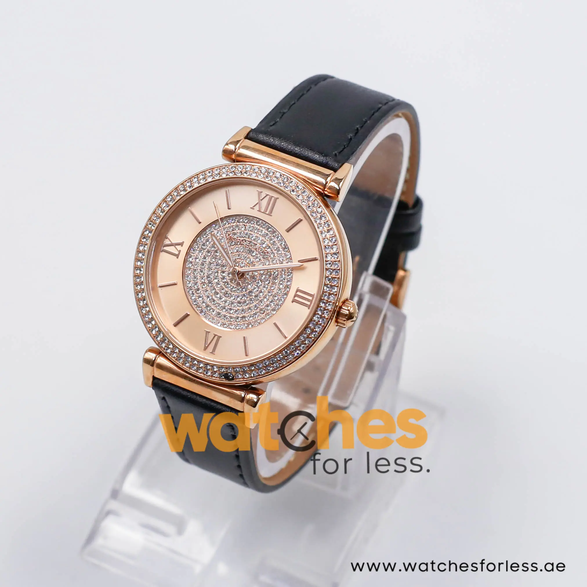 Michael Kors Women’s Quartz Black Leather Strap Rose Gold Dial 39mm Watch MK2376-1 (Shelf Leftover) - Image 7