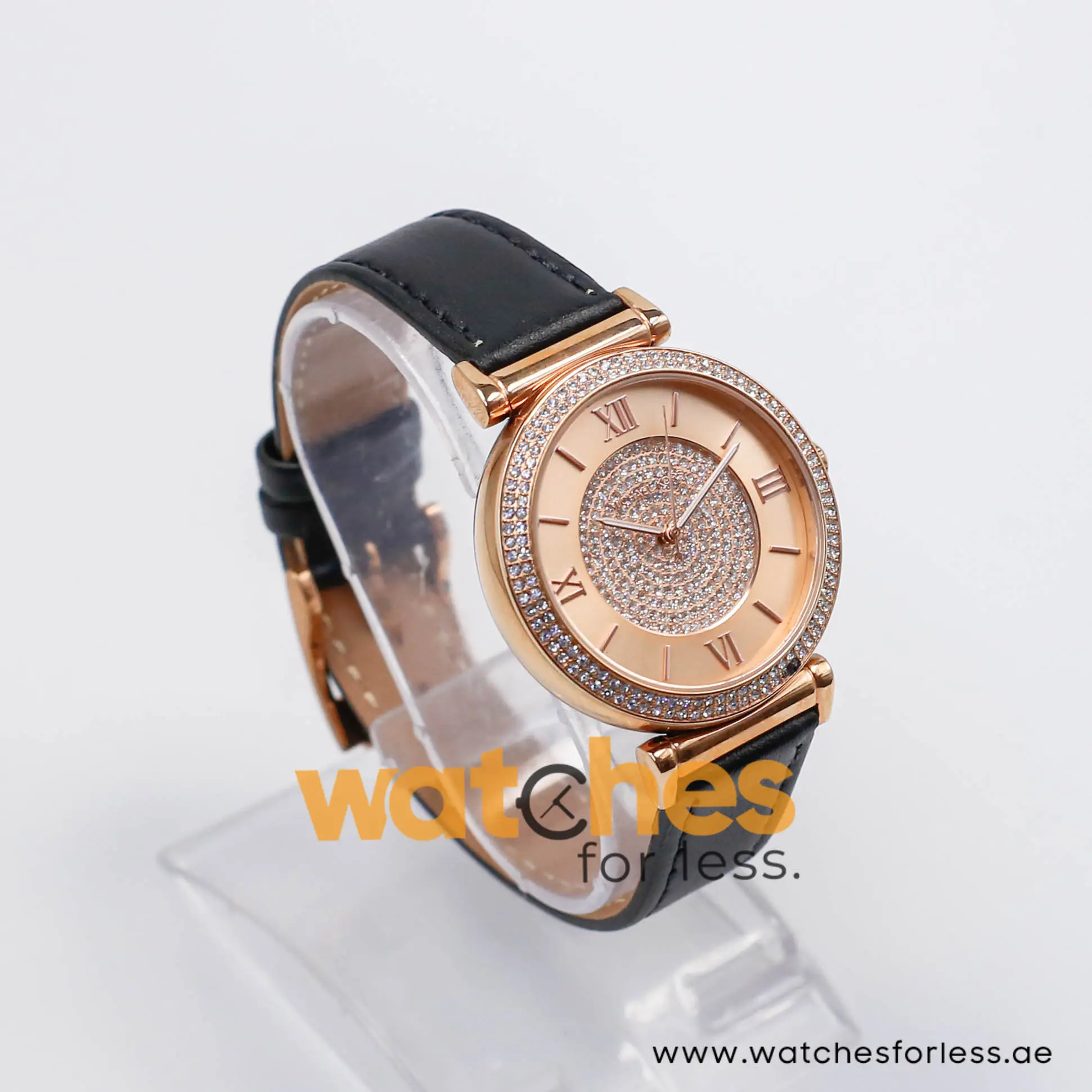 Michael Kors Women’s Quartz Black Leather Strap Rose Gold Dial 39mm Watch MK2376-1 (Shelf Leftover) - Image 8