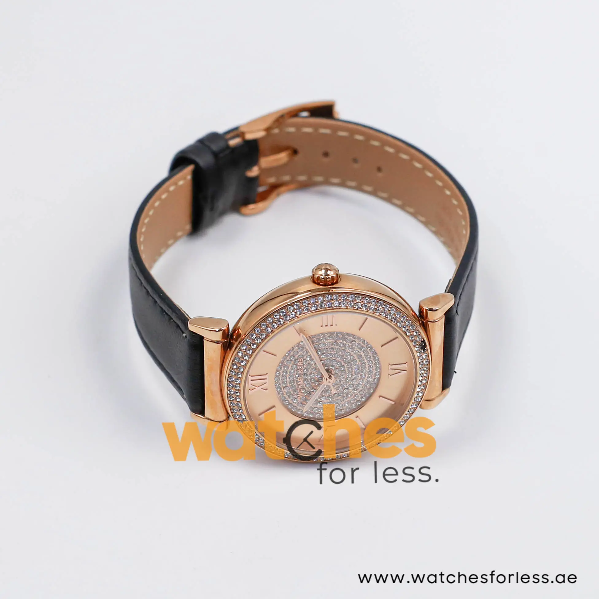 Michael Kors Women’s Quartz Black Leather Strap Rose Gold Dial 39mm Watch MK2376-1 (Shelf Leftover) - Image 3