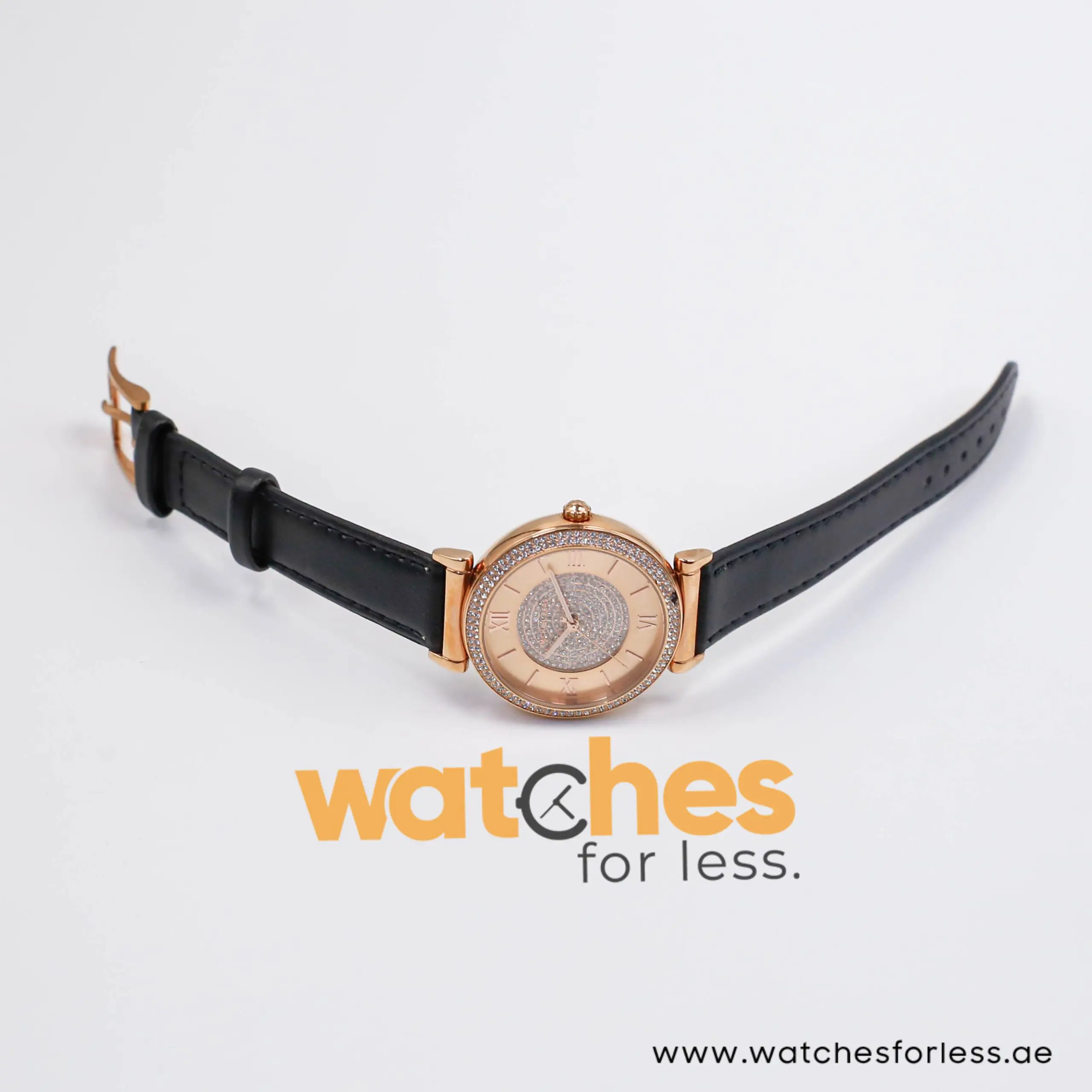 Michael Kors Women’s Quartz Black Leather Strap Rose Gold Dial 39mm Watch MK2376-1 (Shelf Leftover) - Image 4