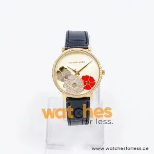Alternative view of Michael Kors Women’s Quartz Blue Leather Strap Gold Dial 38mm Watch Mk2726-1 (Shelf Leftover)