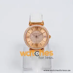 Alternative view of Michael Kors Women’s Quartz White Leather Strap Rose Gold Dial 39mm Watch MK2376-2 (Shelf Leftover)