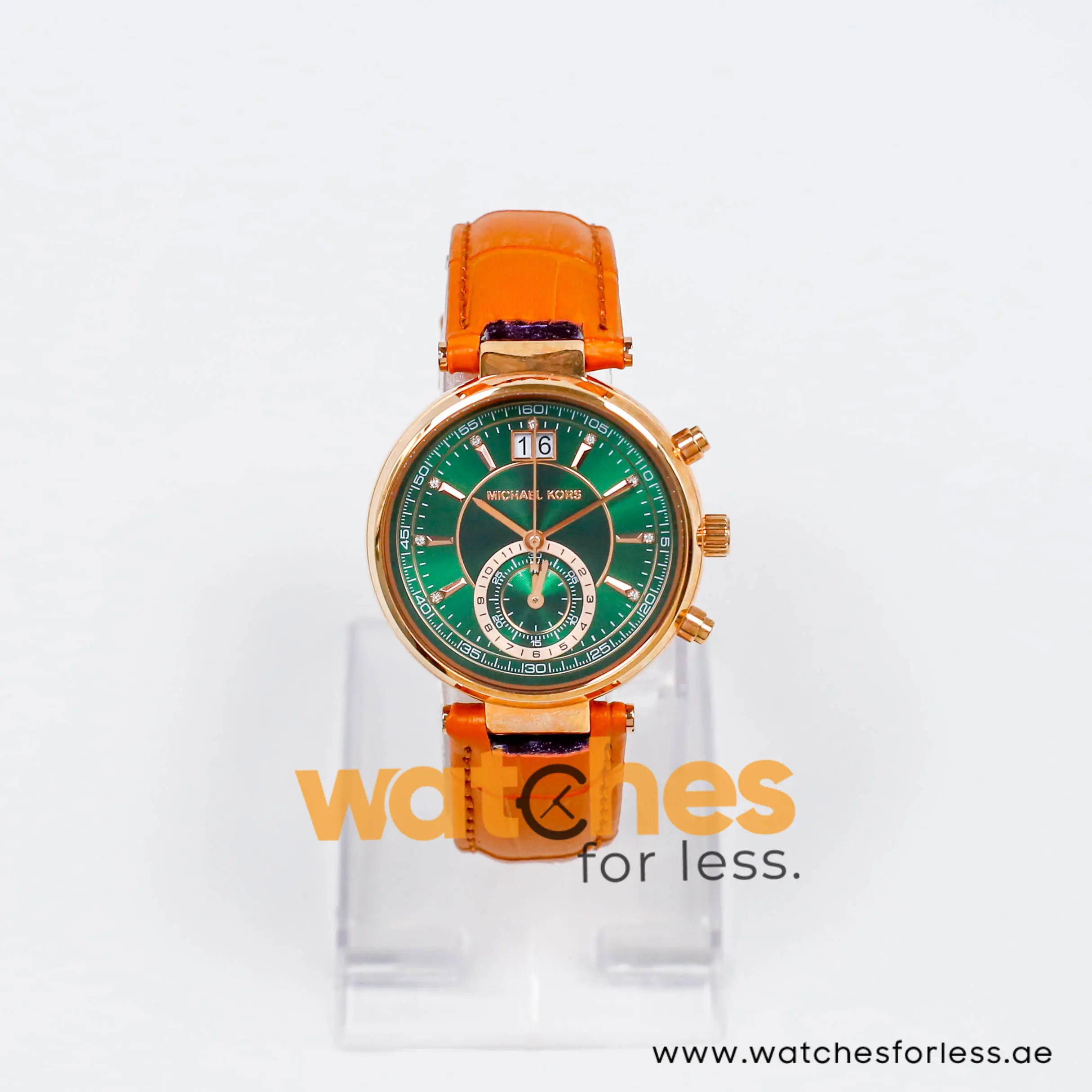 Michael Kors Women’s Quartz Camel Brown Leather Strap Green Dial 39mm Watch MK2581 (Shelf Leftover) - Image 13