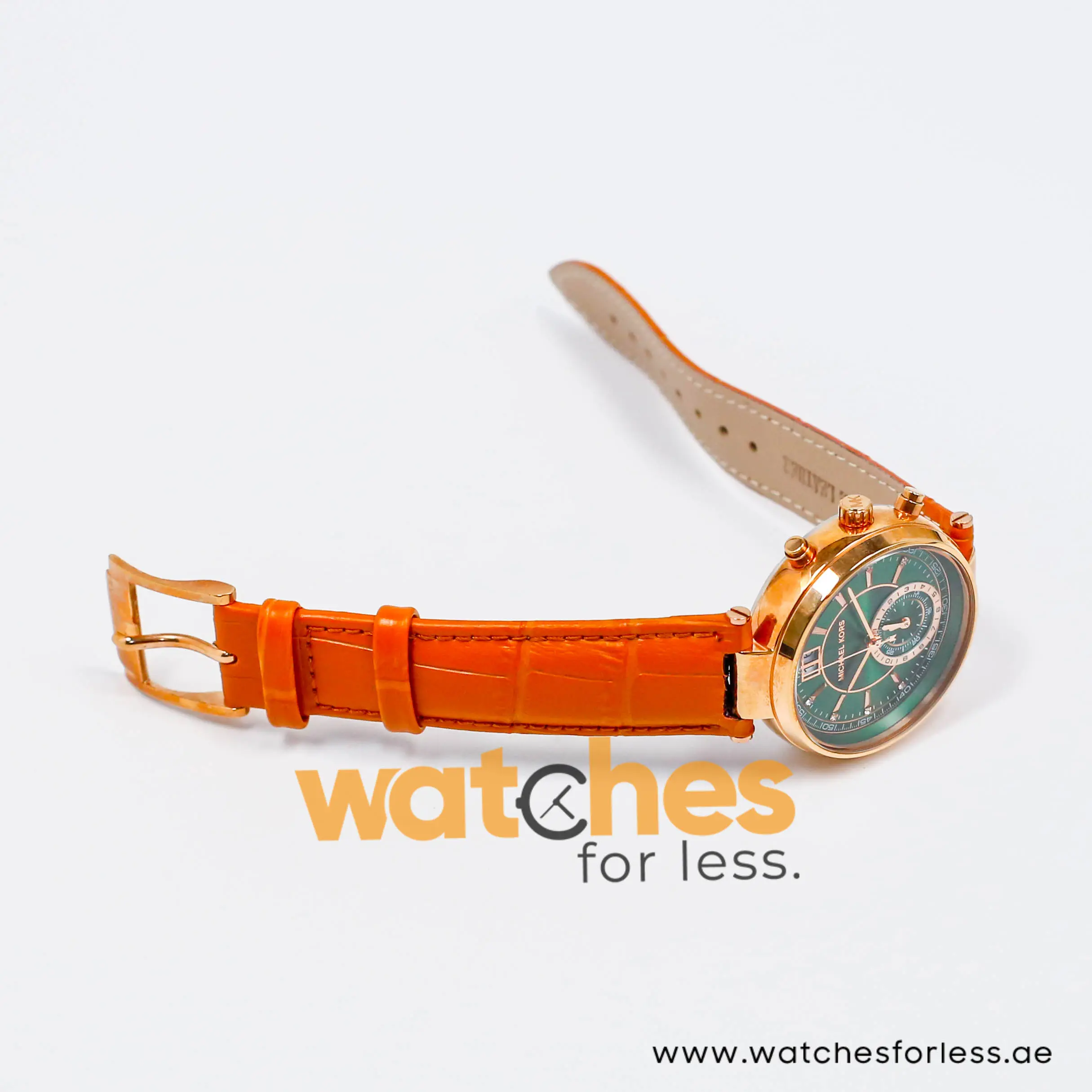 Michael Kors Women’s Quartz Camel Brown Leather Strap Green Dial 39mm Watch MK2581 (Shelf Leftover) - Image 8