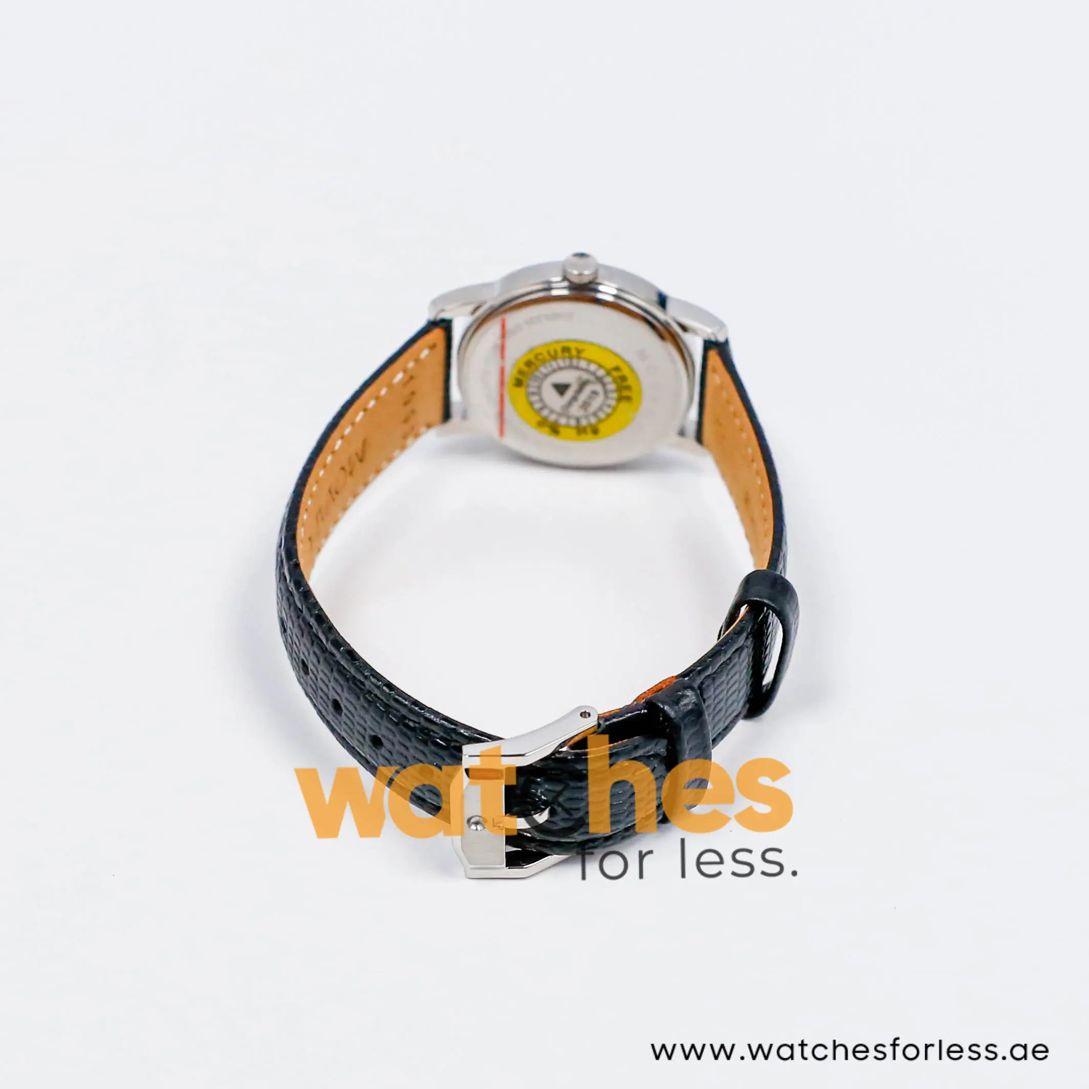 Movado Museum Women’s Quartz Swiss Made Black Leather Strap Black Dial 27mm Watch 0607015 - Image 7