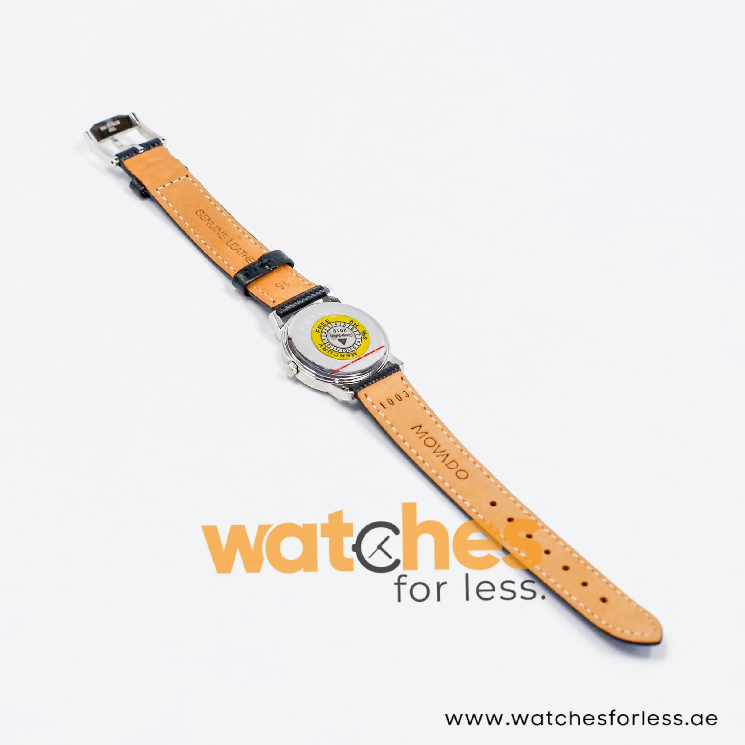 Movado Museum Women’s Quartz Swiss Made Black Leather Strap Black Dial 27mm Watch 0607015 - Image 12