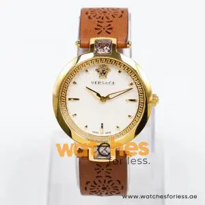 Alternative view of Versace Women’s Quartz Swiss Made Brown Leather Strap White Dial 37mm Watch VAN060016 (Shelf Leftover)