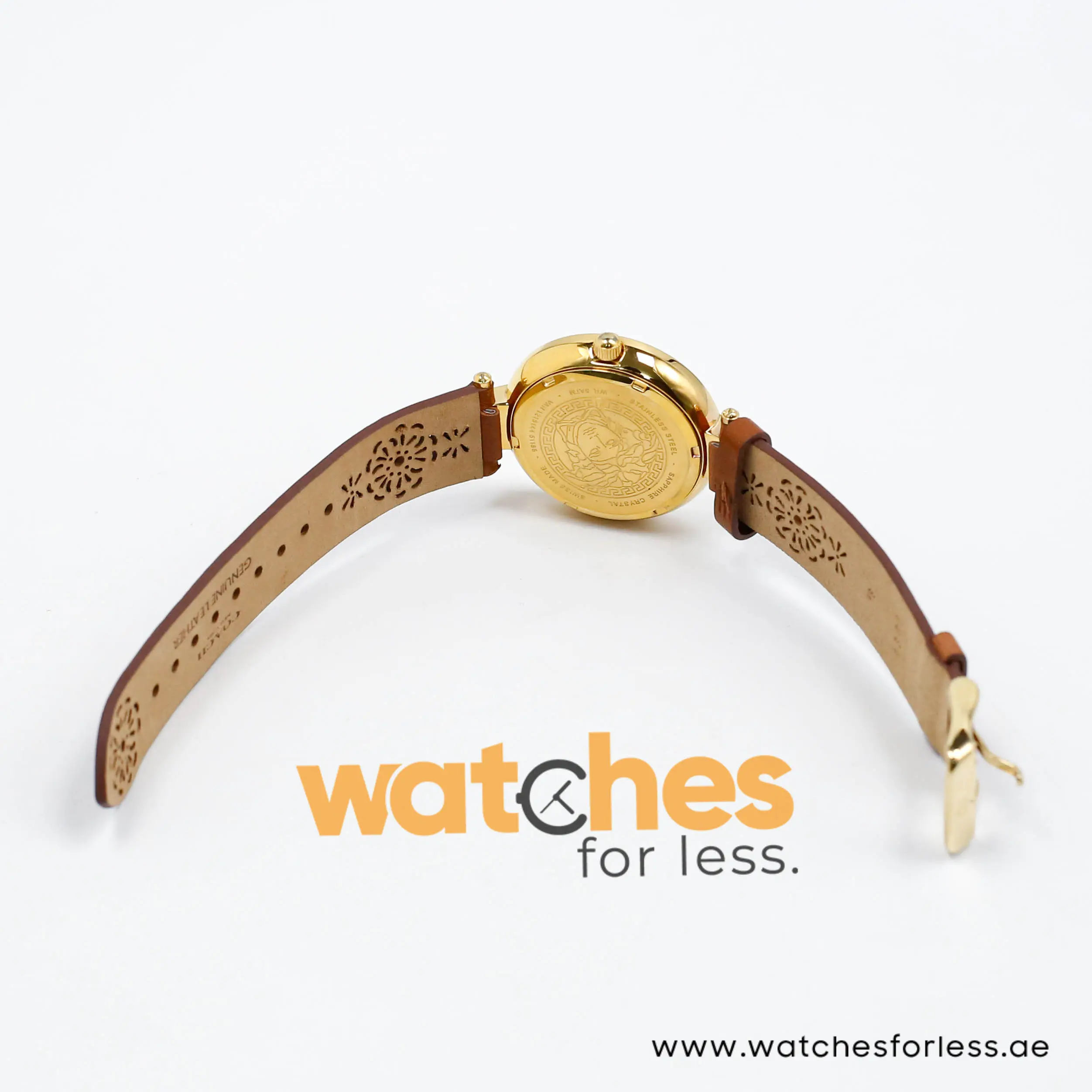 Versace Women’s Quartz Swiss Made Brown Leather Strap White Dial 37mm Watch VAN060016 (Shelf Leftover) - Image 7