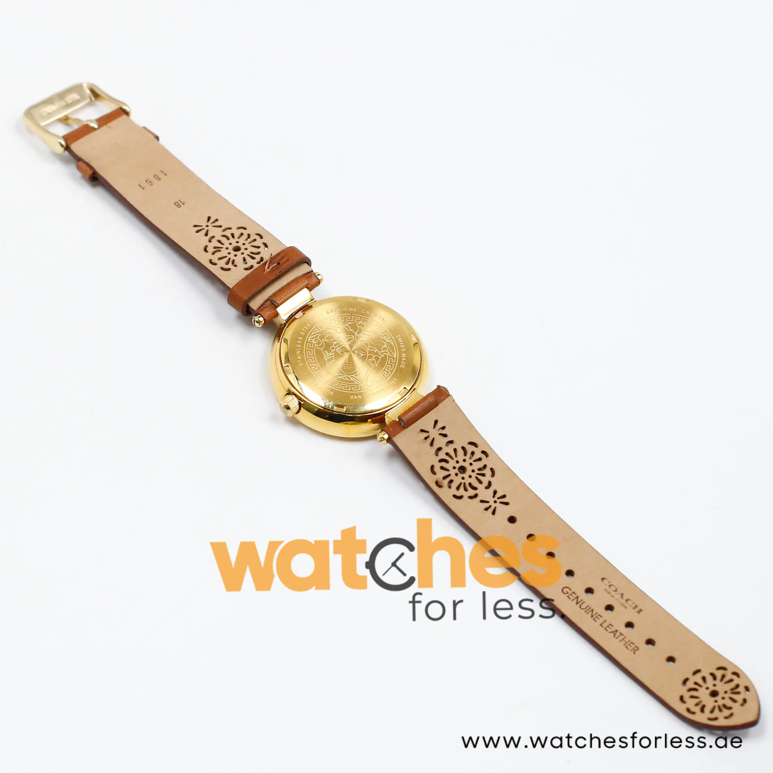 Versace Women’s Quartz Swiss Made Brown Leather Strap White Dial 37mm Watch VAN060016 (Shelf Leftover) - Image 12