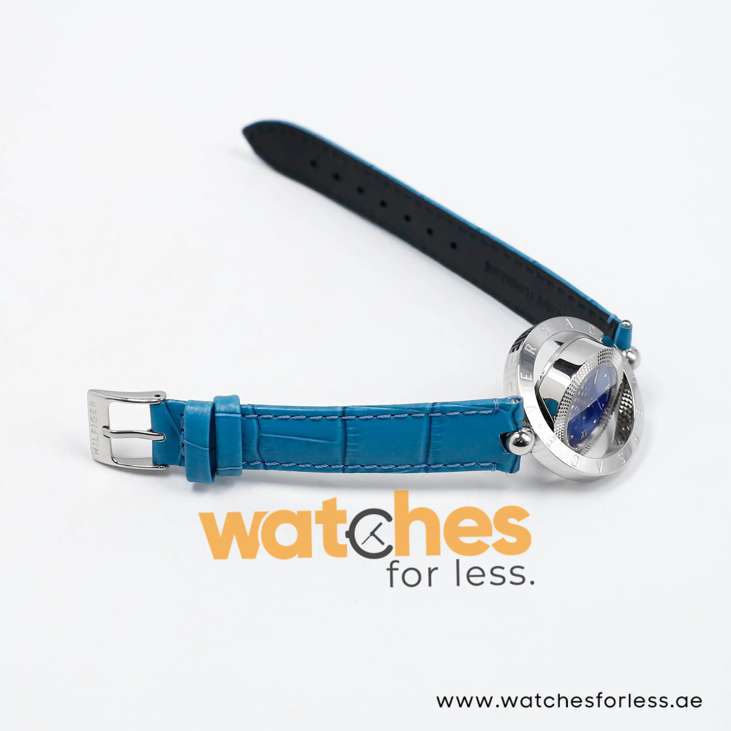 Versace Women’s Quartz Swiss Made Sky Blue Leather Strap Blue Dial 34mm Watch VE7900220 (Shelf Leftover) - Image 9