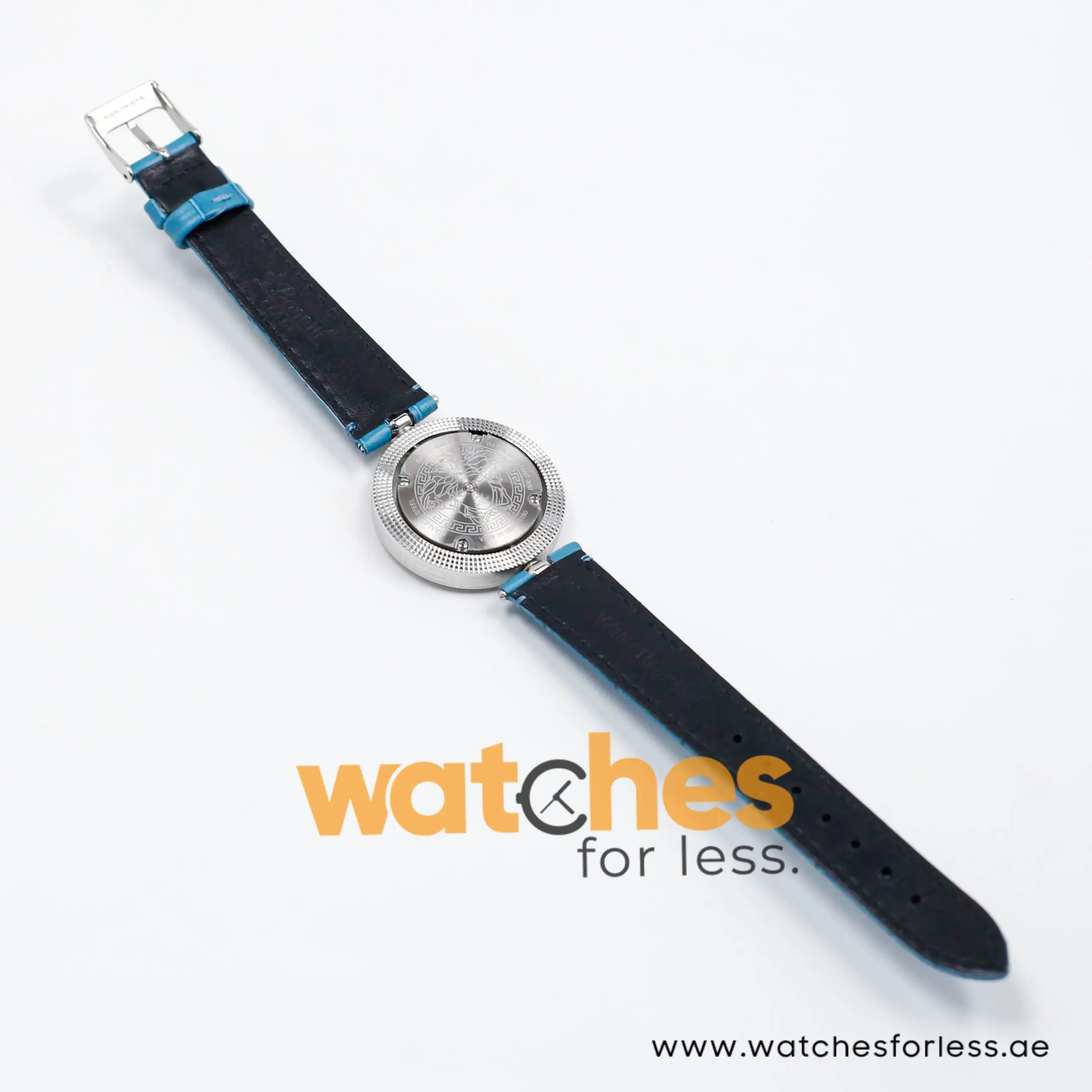 Versace Women’s Quartz Swiss Made Sky Blue Leather Strap Blue Dial 34mm Watch VE7900220 (Shelf Leftover) - Image 13