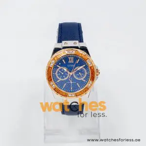 Alternative view of Guess Women’s Quartz Blue Leather Strap Blue Dial 39mm Watch W0775L10 (Shelf Leftover)