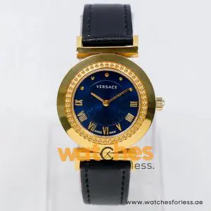 Alternative view of Versace Women’s Quartz Swiss Made Black Leather Strap Blue Dial 35mm Watch P5Q80D282S282-2 (Shelf Leftover)