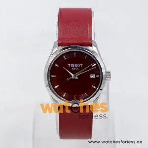 Tissot Women’s Quartz Swiss Made Red Leather Strap Maroon Dial 33mm Watch T035.210.16.371.00